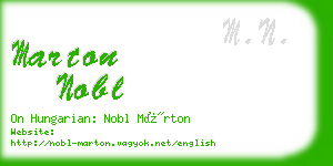 marton nobl business card